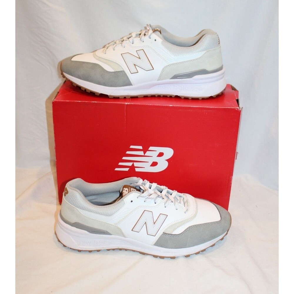 New Balance 997 SL Men's White Gray Golf Sneakers Spikeless 12‎ Wide 2E NEW